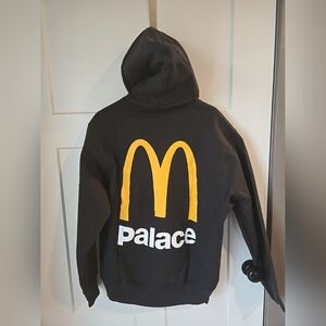 Palace Black Hoodie with Yellow Logo Sz L
